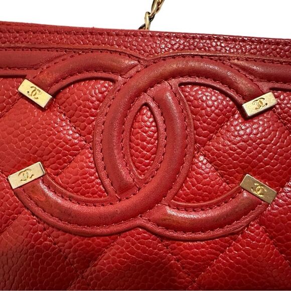 Chanel boys red leather long wallet pouch - Picture 9 of 16